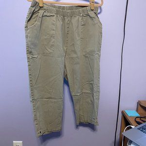 Tan elastic waist capri - Size 18W